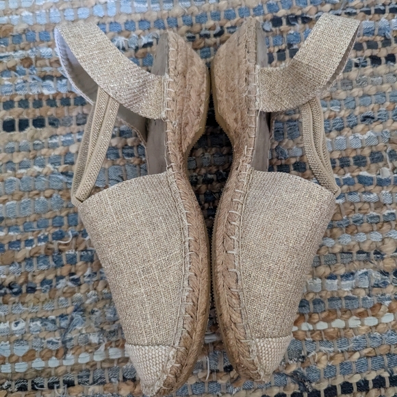 Hemp Rope Slingback Sandals 7.5 Espadrilles Beige Flats Neutral Loafers Summer B - Picture 4 of 9
